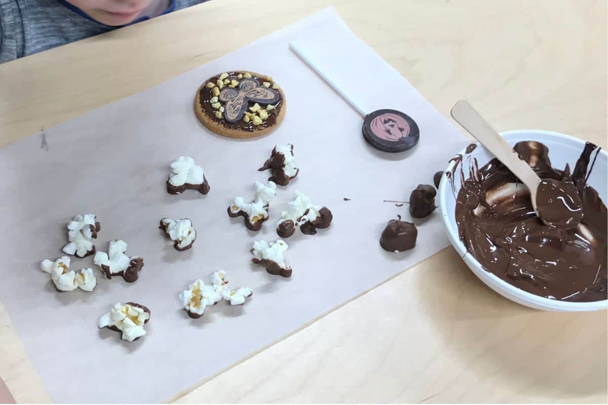 Little boy at a chocolate workshop in Madrid